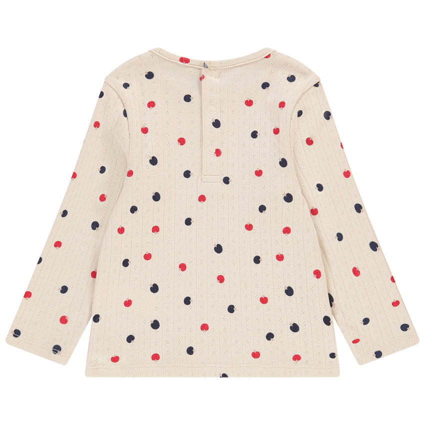 T-shirt manches longues en maille pointelle coton pour bébé fille 