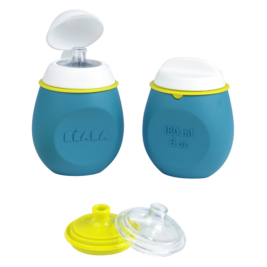 Set BabySqueez' 2 en 1 & Squeez'Portion 180 ml - Bleu Main Set BabySqueez' 2 en 1 & Squeez'Portion 180 ml - Bleu