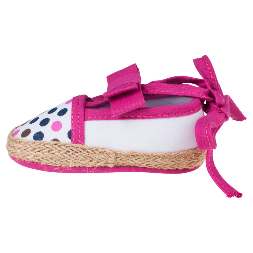 Espadrilles en toile avec noeud et imprimé pois 
