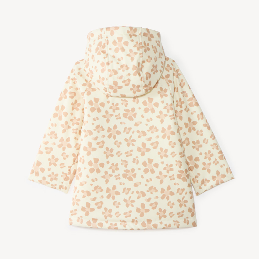 Parka gomme bébé fille à capuche imprimée léopard 
