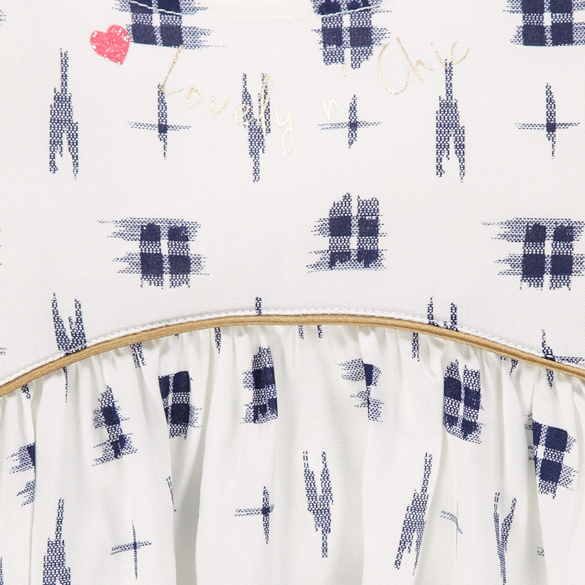 Robe fluide manches 3/4 imprimée fantaisie 