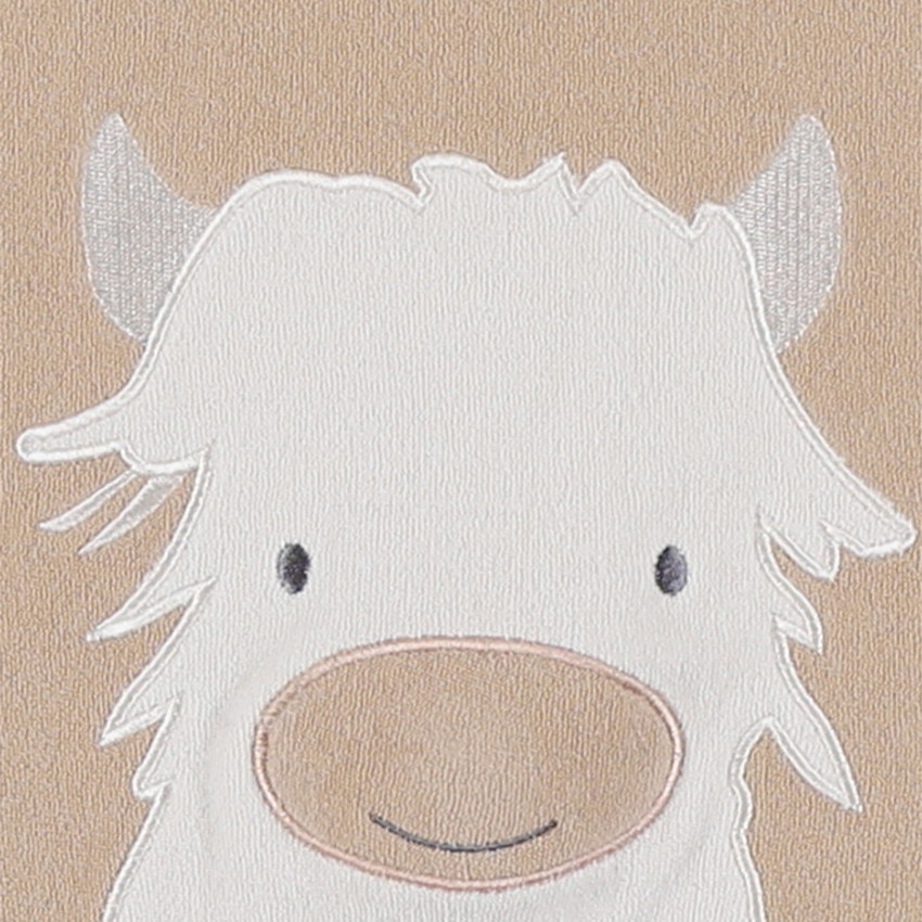 Lot de 2 grands bavoirs éponge Fluffy & Orso kaki/beige 