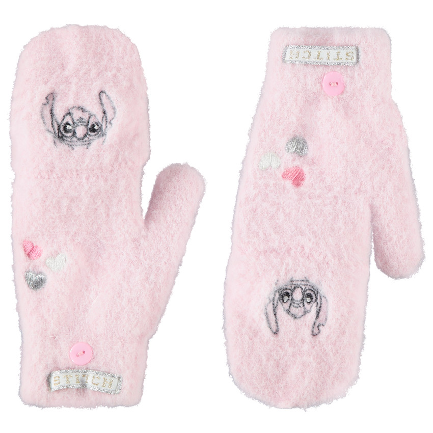 Gants mitaines 2 en 1 uni avec broderie Stitch Disney pour fille 