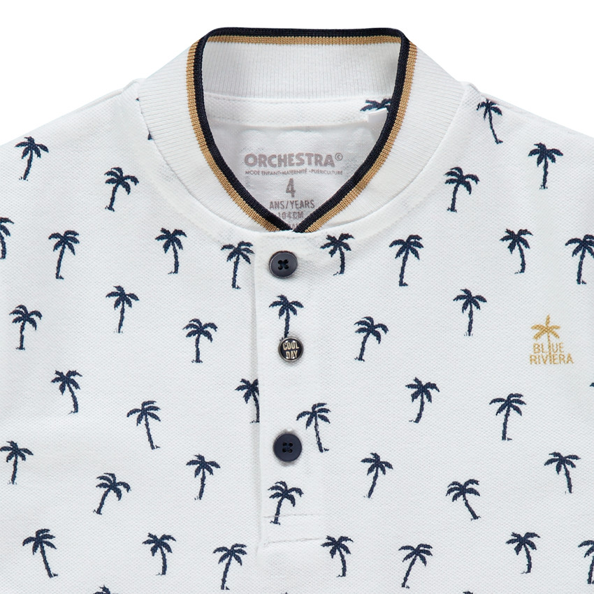 Polo manches courtes imprimé palmiers all-over 