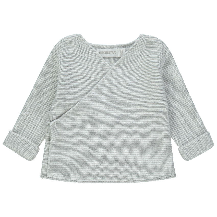 brassière en tricot esprit cache-cœur pour bébé garçon - gris clair