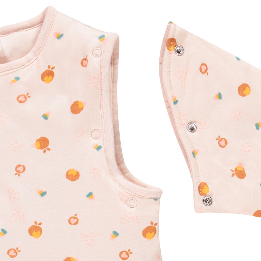 Turbulette à manches amovibles imprimé pommes pour bébé fille 