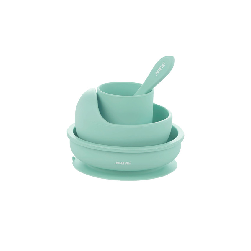 Coffret repas en silicone 4 pièces - Menthe 