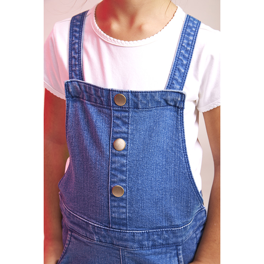 Robe salopette en jean avec poches pour fille 