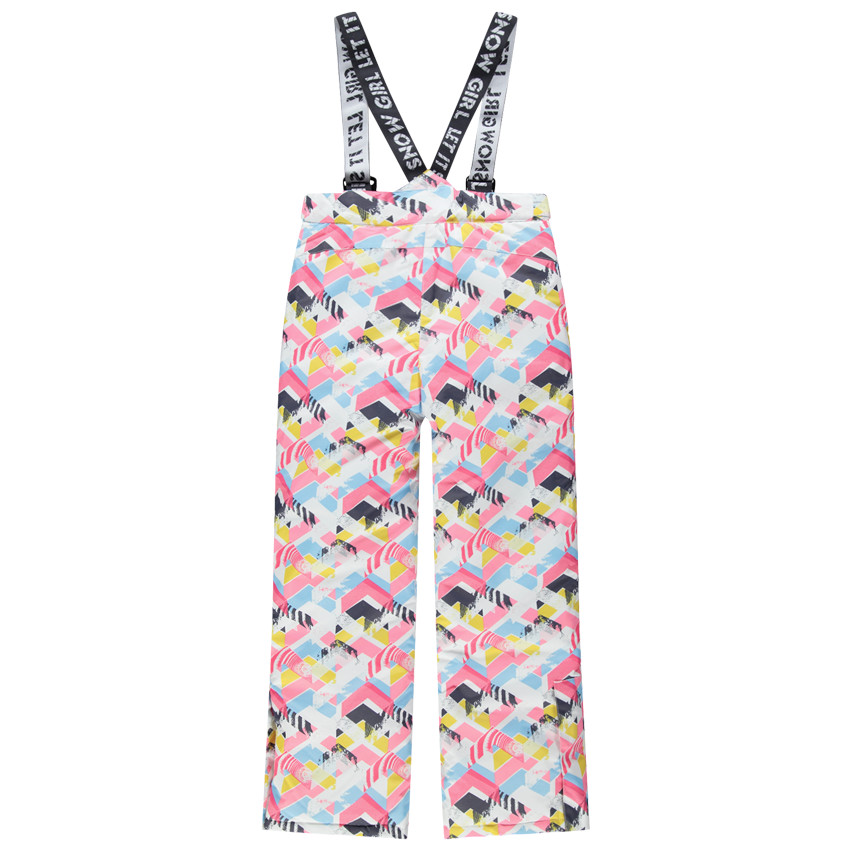 Junior - Pantalon de ski imperméable à bretelles imprimé all-over 
