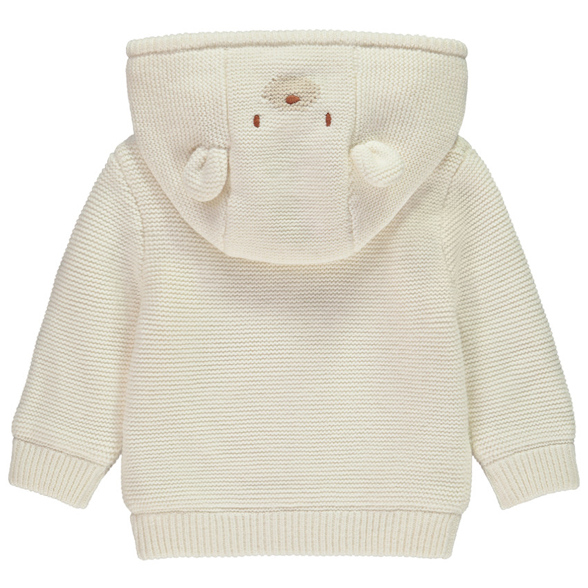 Gilet tricot à capuche ludique ourson pour bébé 