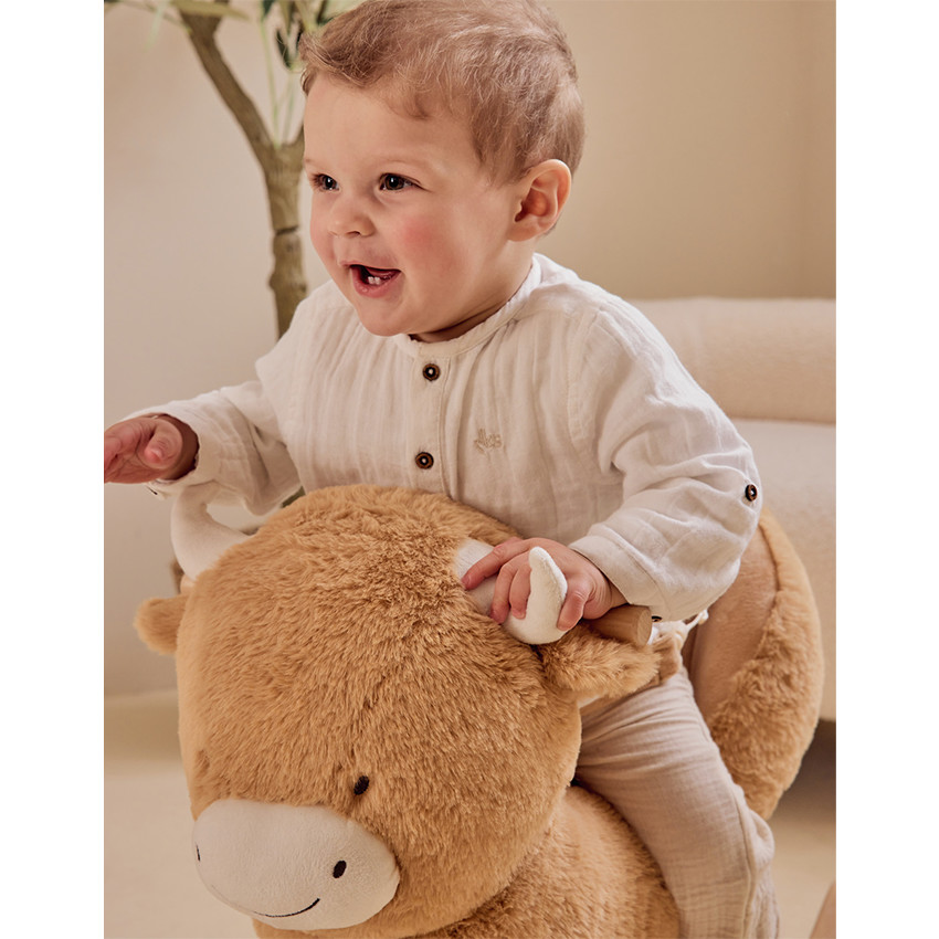 Animal à bascule Vache Fluffy Beige 