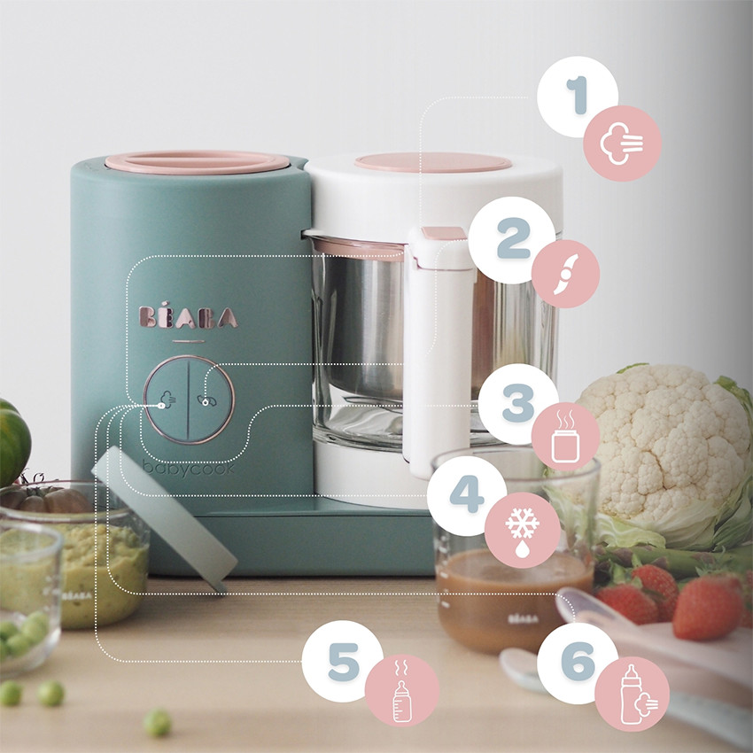 Babycook Néo robot cuiseur bébé 6 en 1 made in France eucalyptus - Vert (Béaba) - Image 1