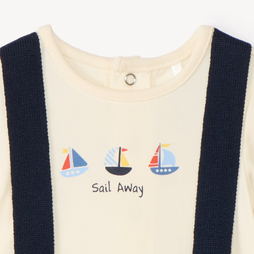 Ensemble 2 pièces avec bloomer en tricot pour bébé garçon 