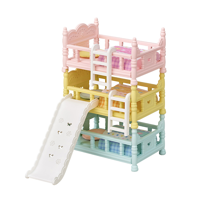 Set lits superposés avec toboggan 