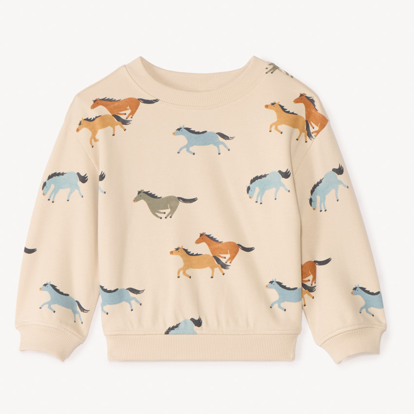 Sweat molleton oversize imprimé chevaux pour bébé garçon 
