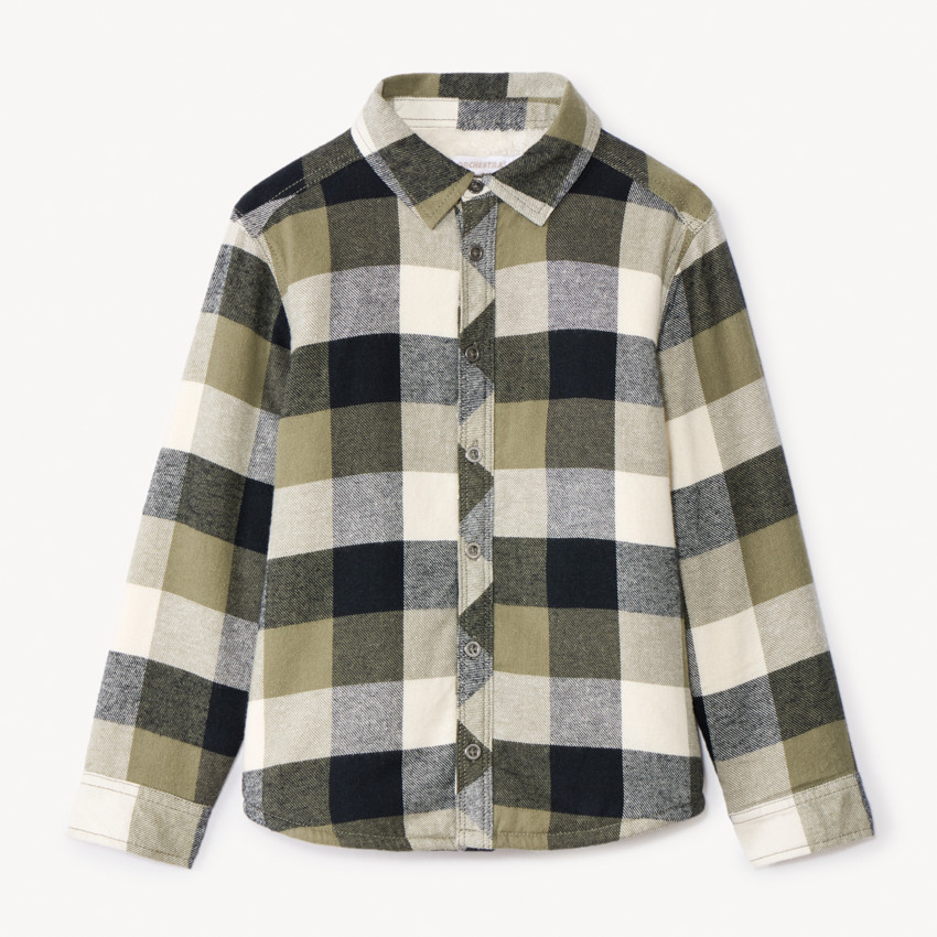 Surchemise flanelle doublée à carreaux pour garçon