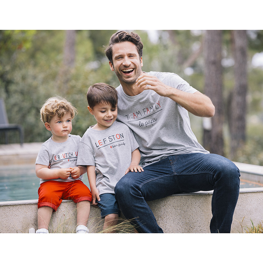 T-shirt manches courtes à texte printé "Le Bout'Chou" Team family 