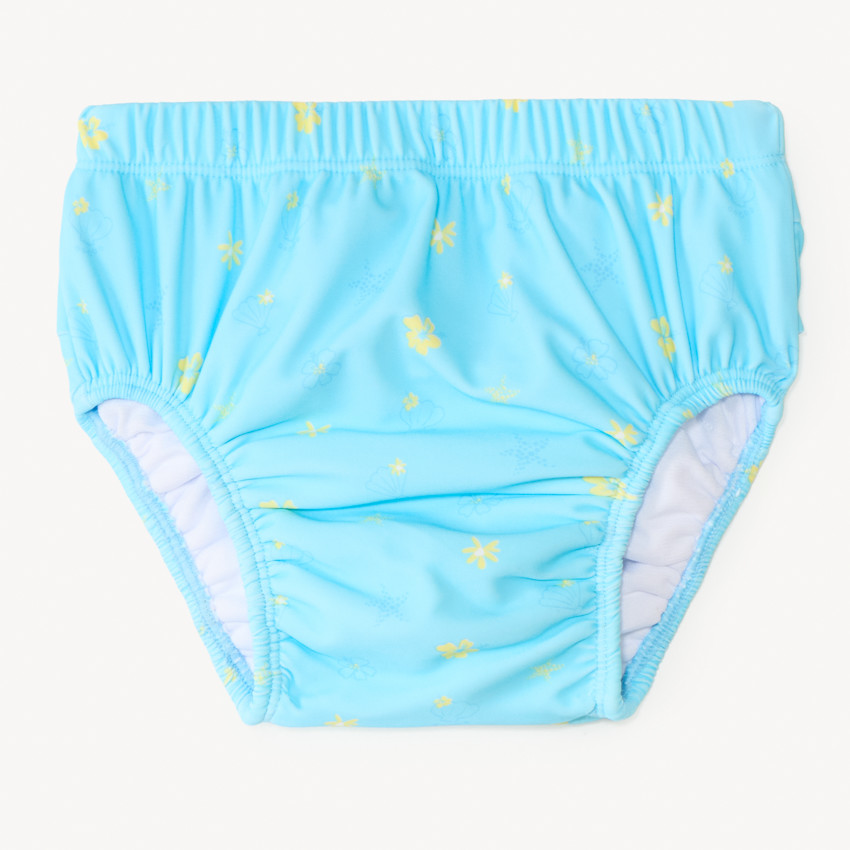 Couche-culotte de bain imprimé coquillages avec volants pour bébé fille 