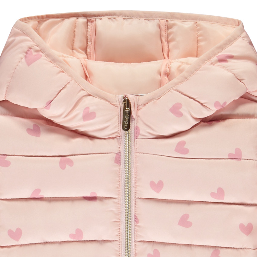 Doudoune matelassée imprimé cœurs pour fille 
