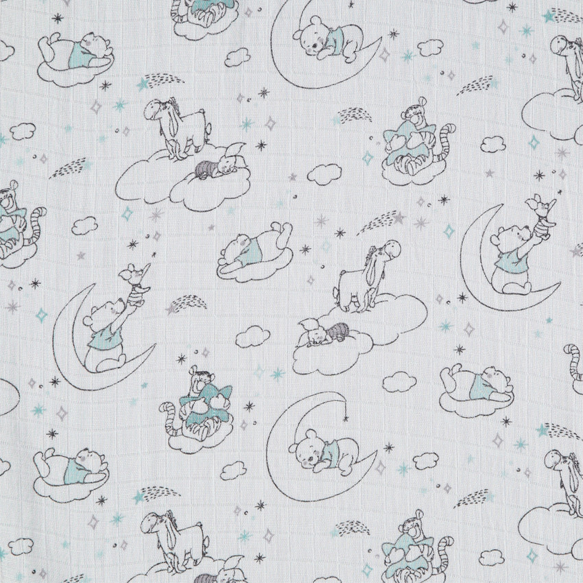 Lot de 3 langes en coton bio motif Winnie l'Ourson Disney 