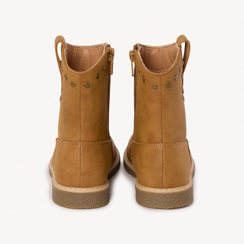 Bottines marron à zip style cow-boy pour fille 