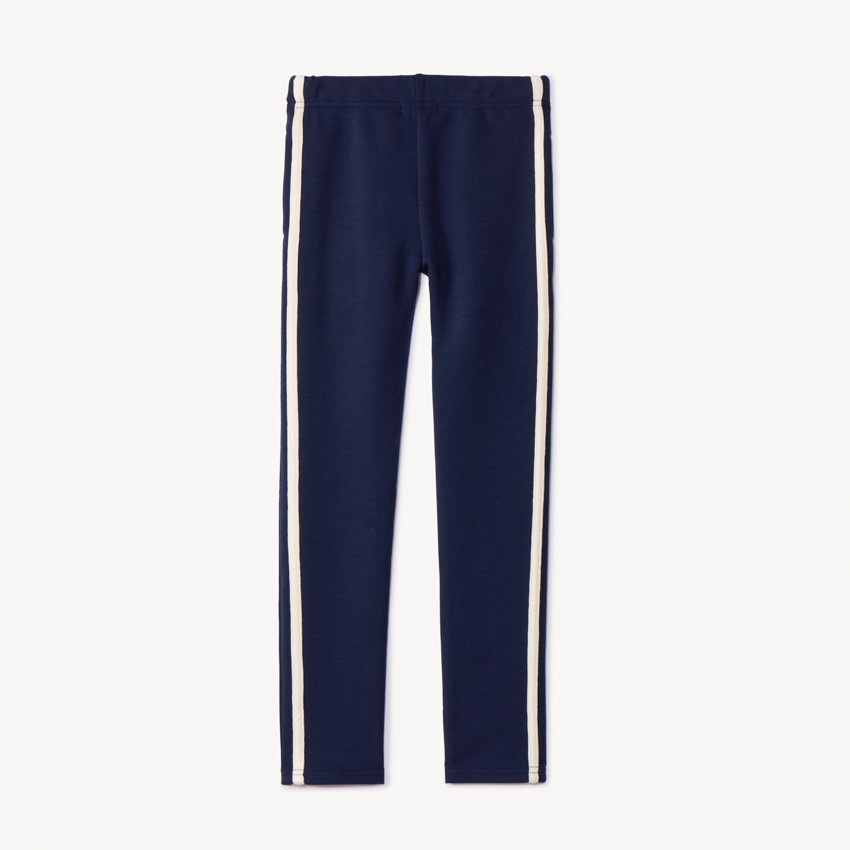 Caleçon uni en molleton et bandes contrastantes pour fille 