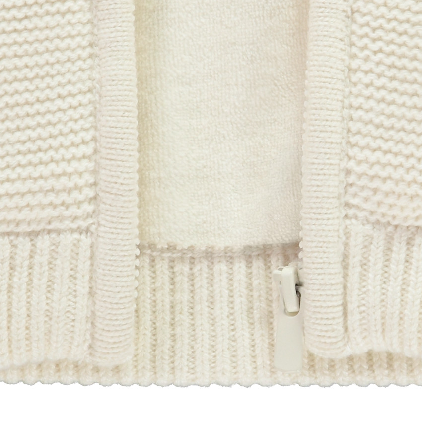 Gilet tricot à capuche ludique ourson pour bébé 