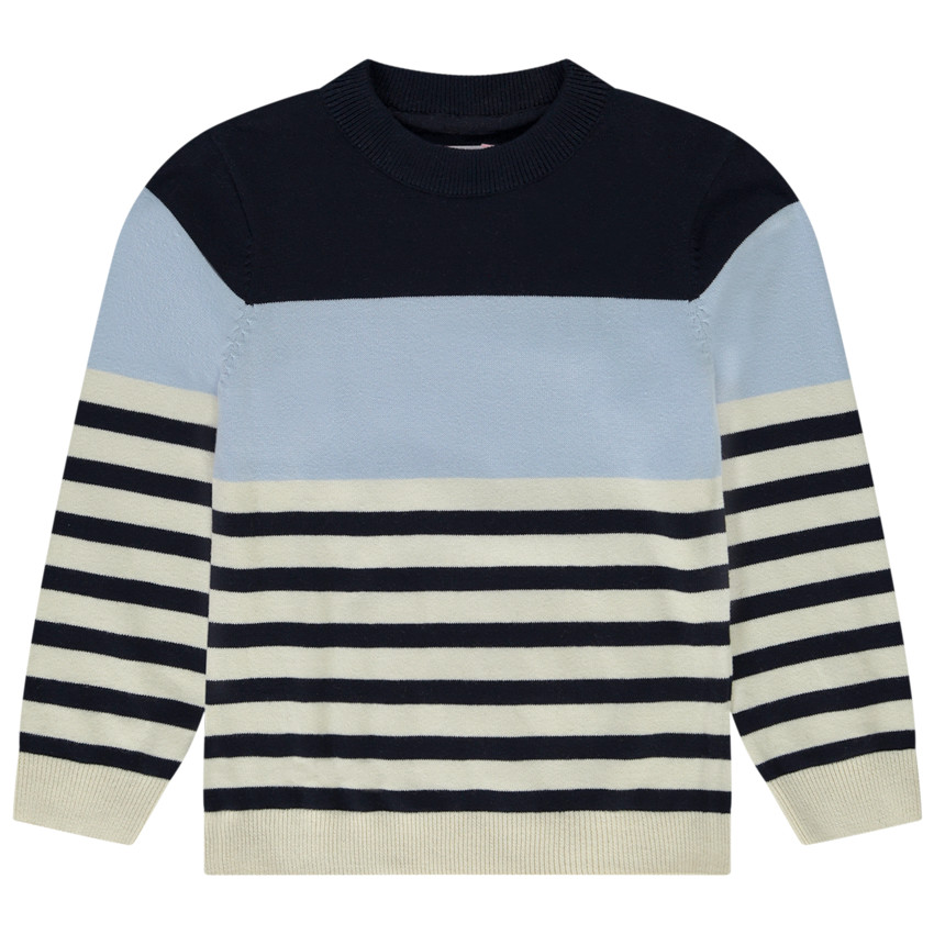Pull en tricot rayé fantaisie pour garçon 