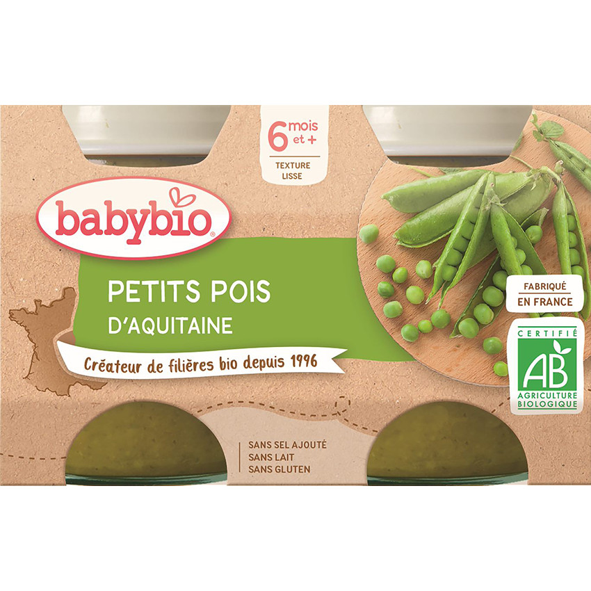 Petits pots de Petits pois 2x130g Main Petits pots de Petits pois 2x130g