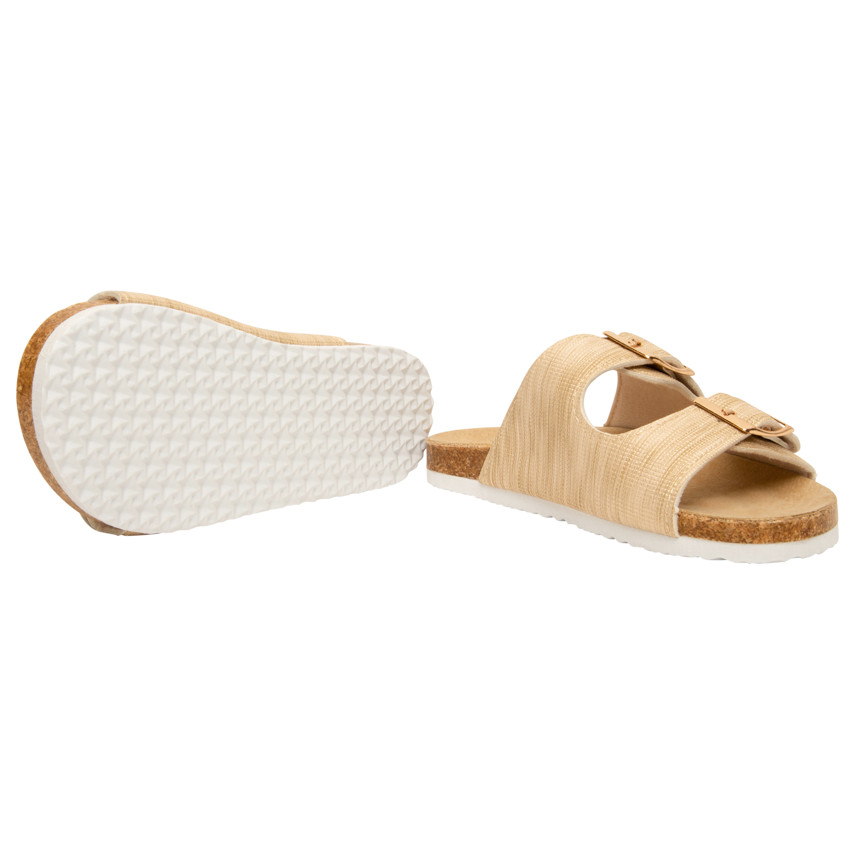 Sandales dorées à double boucles pour fille 