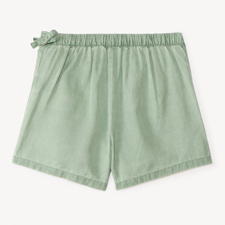 Jupe short uni en Tencel avec volants pour fille  