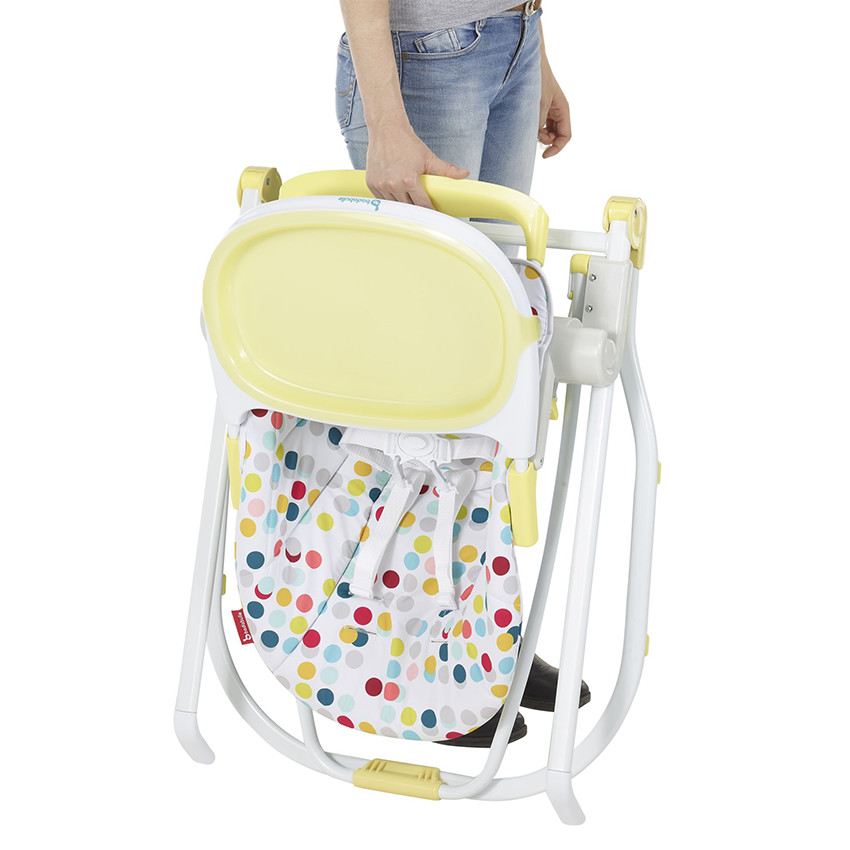 Chaise haute compacte réglable – Confetti Jaune 