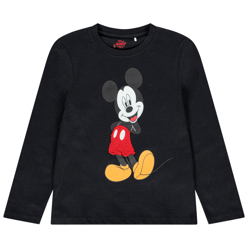 T-shirt manches longues noir print Mickey Disney 