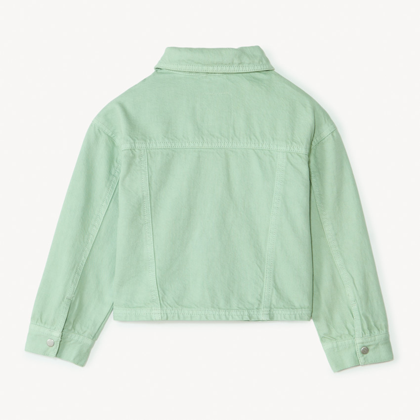 Veste en jean unie avec clous fantaisie pour fille 