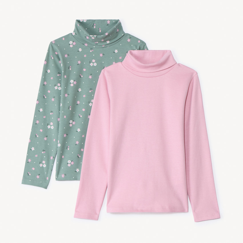 Lot de 2 sous-pulls cols roulés pour fille 