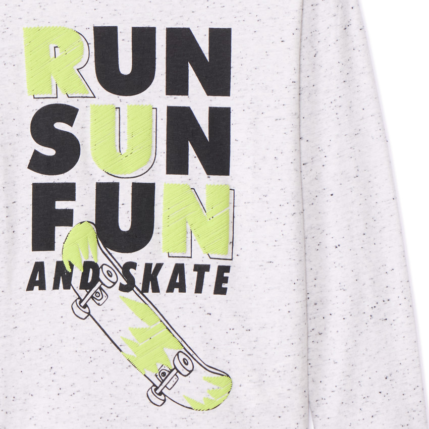 T-shirt manches longues effet neps print skate pour garçon 