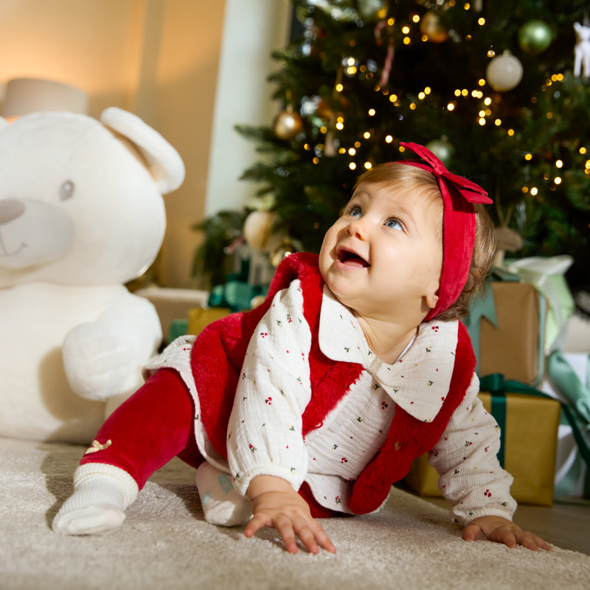 Ensemble long 3 pièces de Noël pour bébé fille
