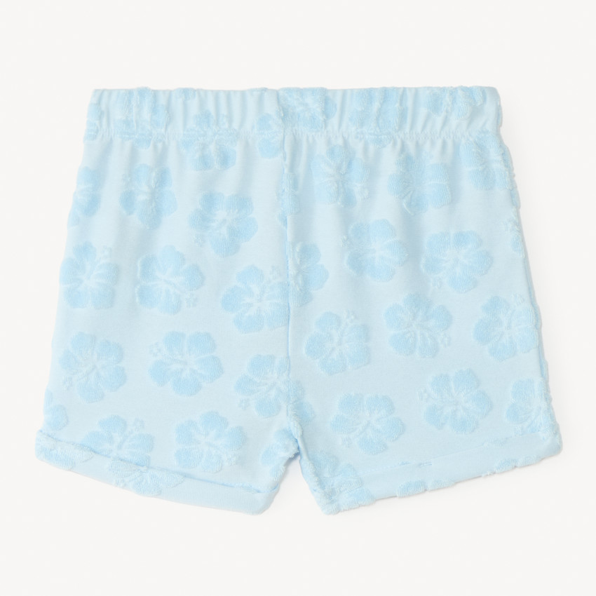 Short en maille éponge avec motifs fantaisie en relief pour bébé fille 