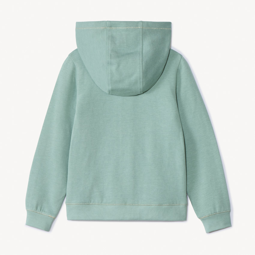 Gilet à capuche en molleton brodé cœur pour fille 