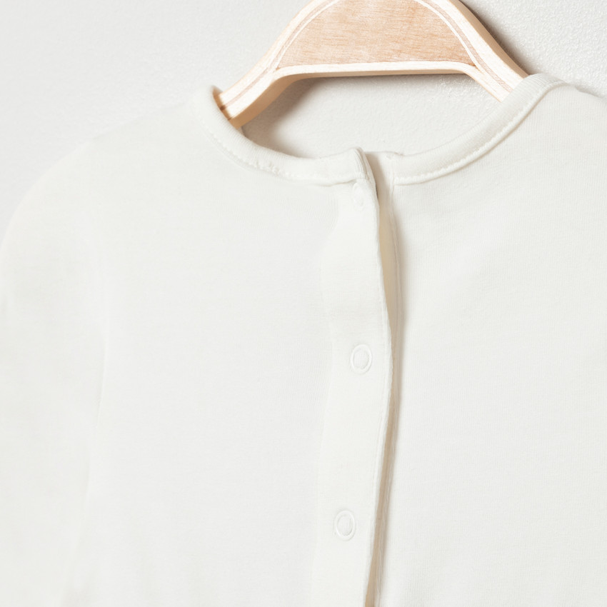 Robe de fêtes bi-matière à motifs dorés pour bébé fille 