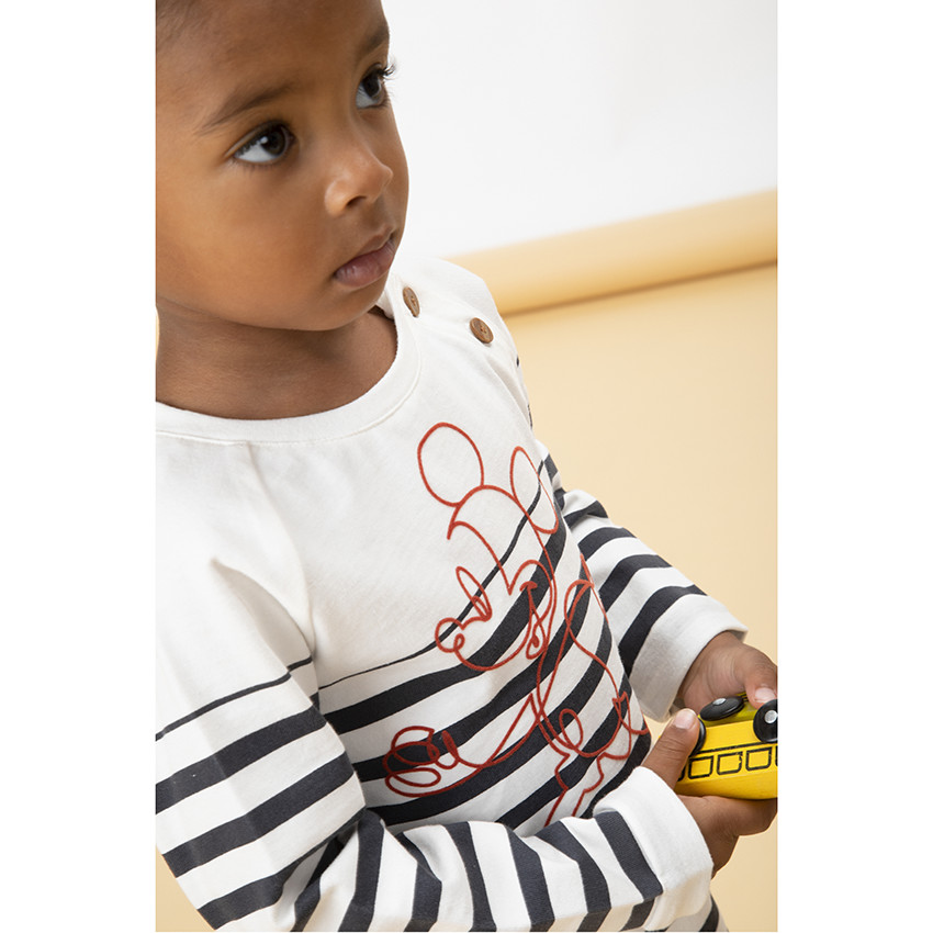 Marinière en jersey broderie Mickey Disney pour bébé garçon 