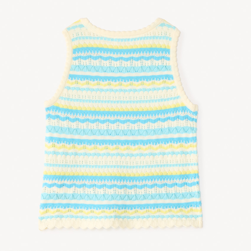 Débardeur en tricot ajouré fantaisie pour fille 