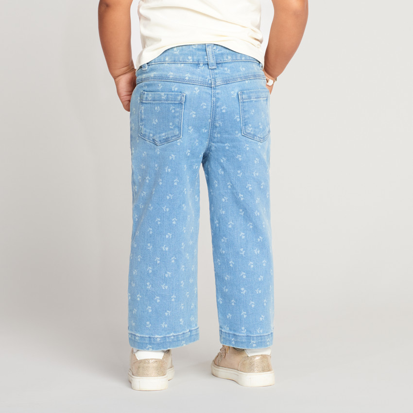 Jean large imprimé fleurs pour bébé fille 