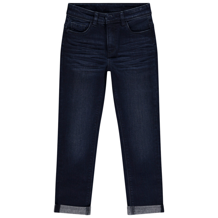 Jean droit en denim avec motif embossé sur la poche pour garçon  