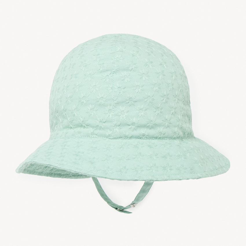 Charlotte en broderie anglaise avec nœud pour bébé fille 