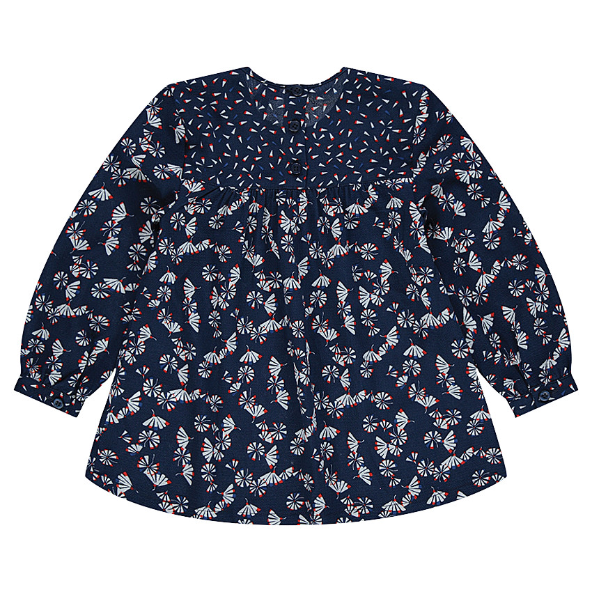 Tunique en crêpe imprimée fantaisie 