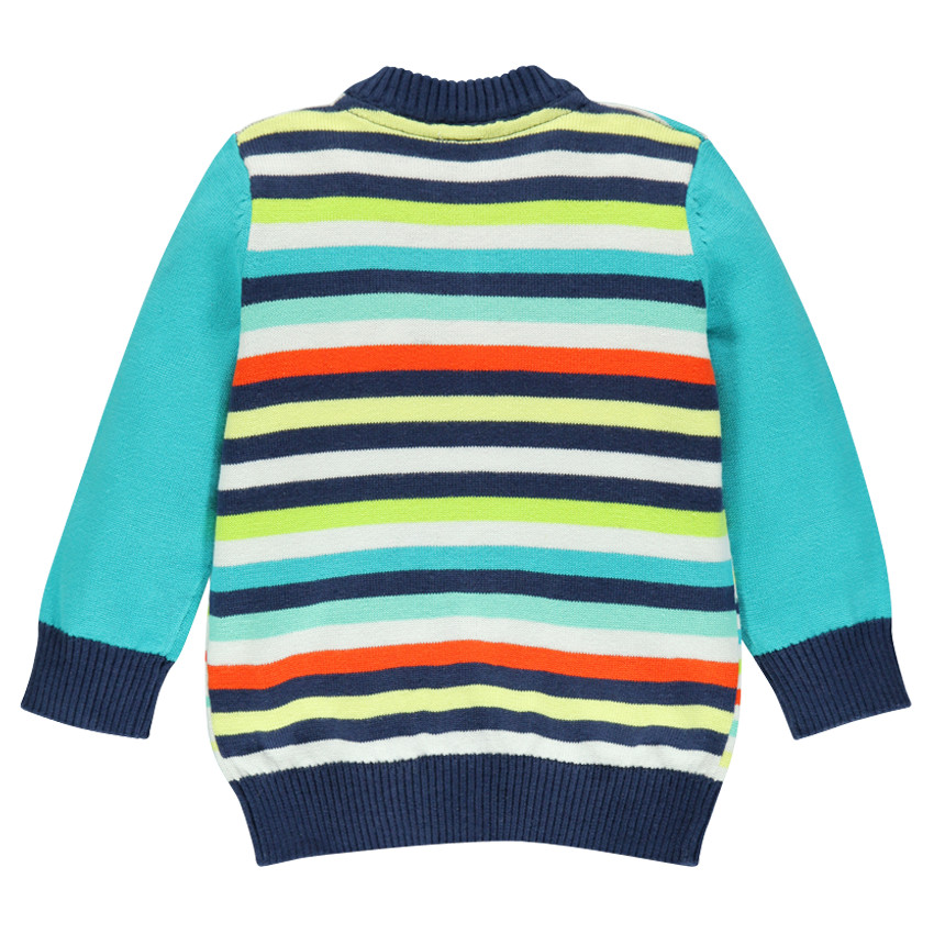 Gilet en tricto rayé avec animaux printés 