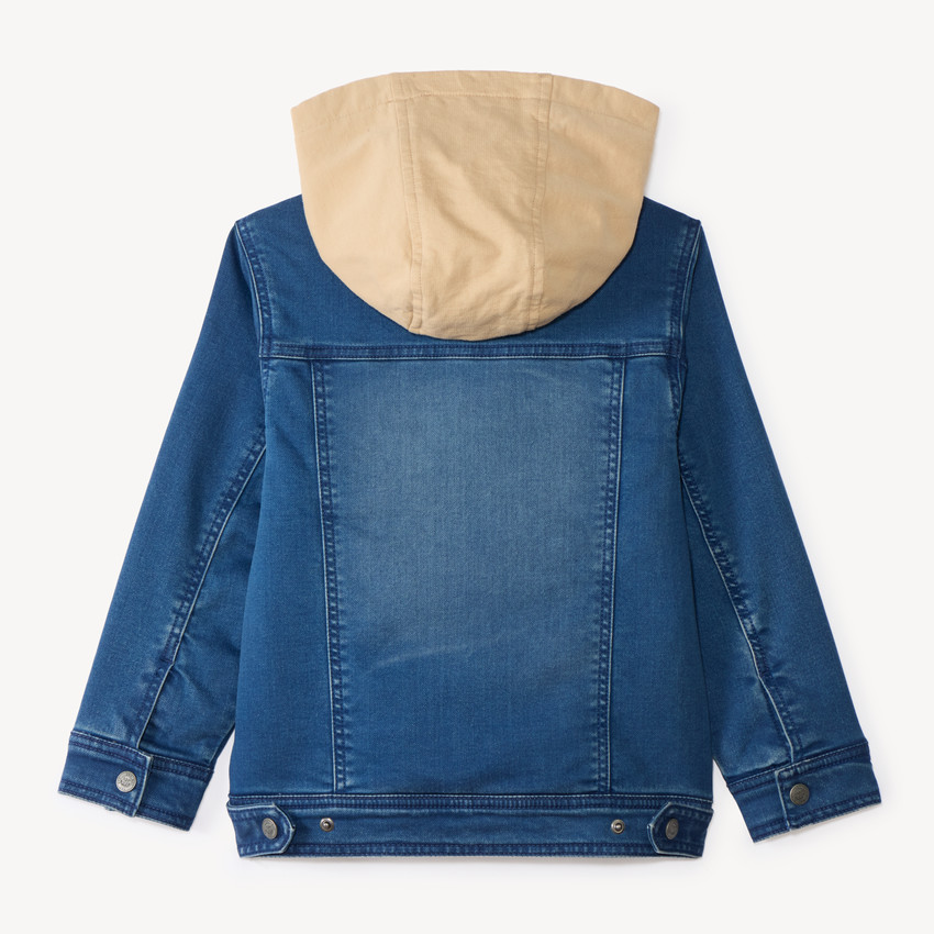 Veste jean doublée en sherpa avec capuche amovible pour garçon 