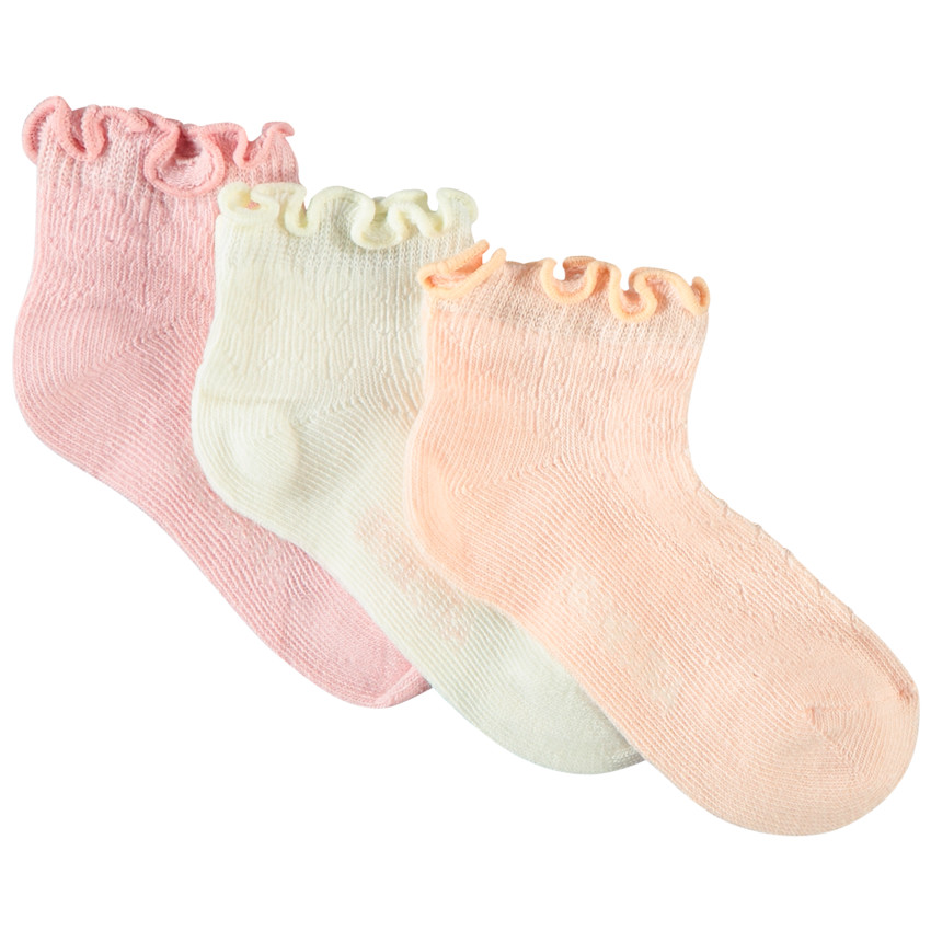 Lot de 3 paires de chaussettes ajourées pour bébé fille