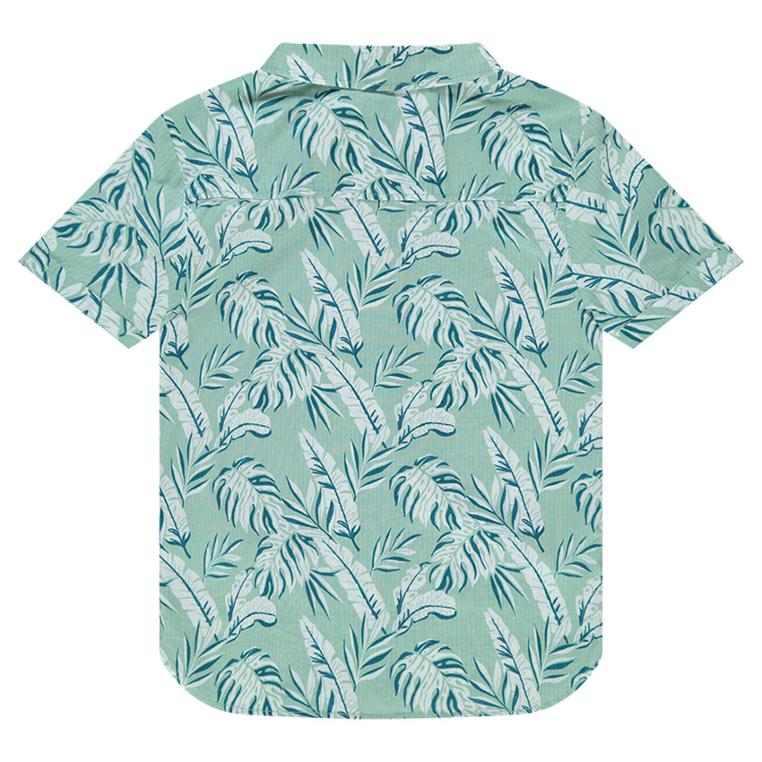 Junior - Chemise manches courtes avec imprimé végétal all-over 